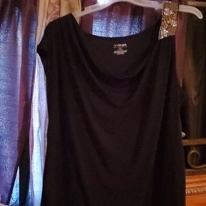 Black blouse with beaded embellishments